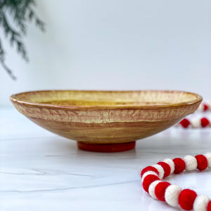 Oval Serving Dish in Limoncello- scales design