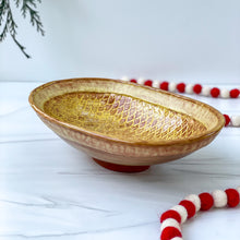 Load image into Gallery viewer, Oval Serving Dish in Limoncello- scales design