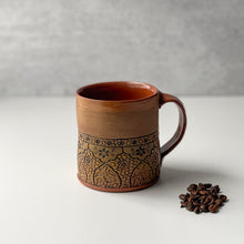 Load image into Gallery viewer, Embossed mug with hints of deep yellow