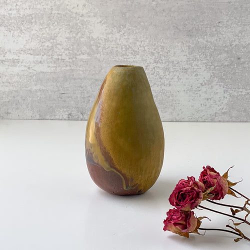 Teardrop Vase in Amber Celadon