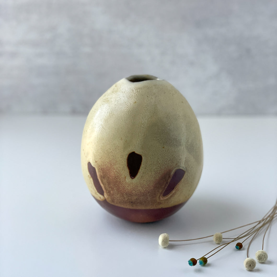 Teardrop Vase with Yellow Salt Glaze