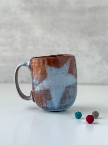 Heart and Star Mug in Sky Blue 03