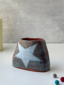 Heart and Star Vase in Slate