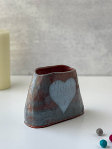 Heart and Star Vase in Slate