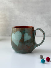 Load image into Gallery viewer, Oversized Heart and Star Mug in Teal 01