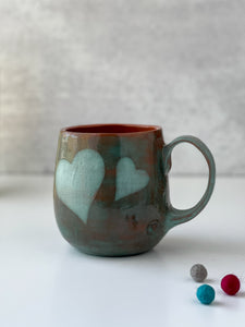 Oversized Heart and Star Mug in Teal 01