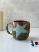 Load image into Gallery viewer, Oversized Heart and Star Mug in Teal 01