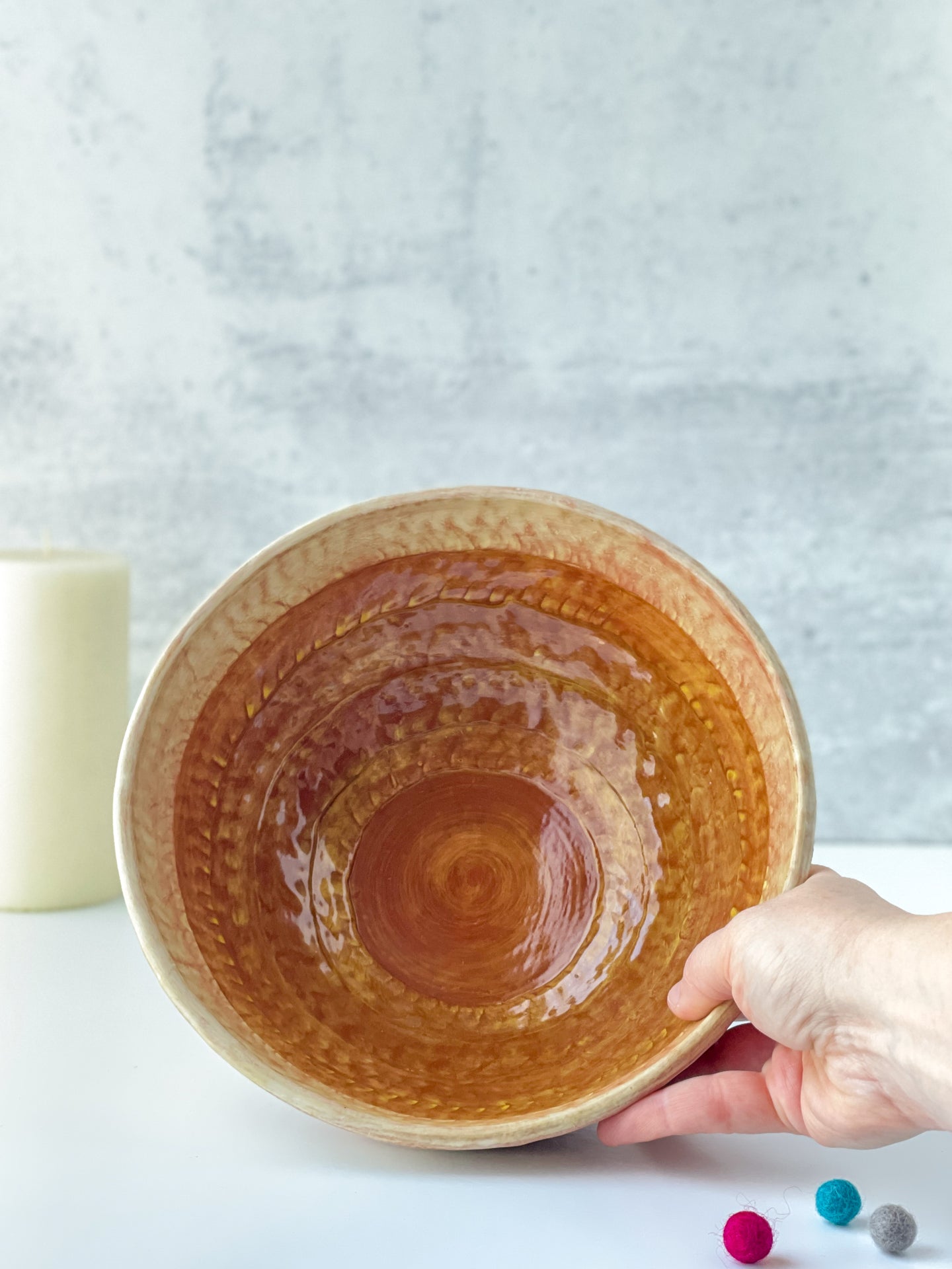 Round Serving Bowl in Limoncello