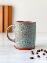 Load image into Gallery viewer, Mug with texture pattern in teal