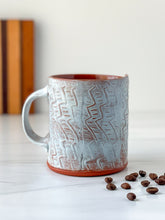 Load image into Gallery viewer, Mug with texture pattern in light turqouise