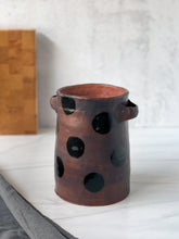 Load image into Gallery viewer, Black Polka Dot Utensil Holder