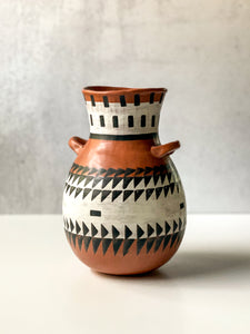Vase with Side Handles and Triangle Motif