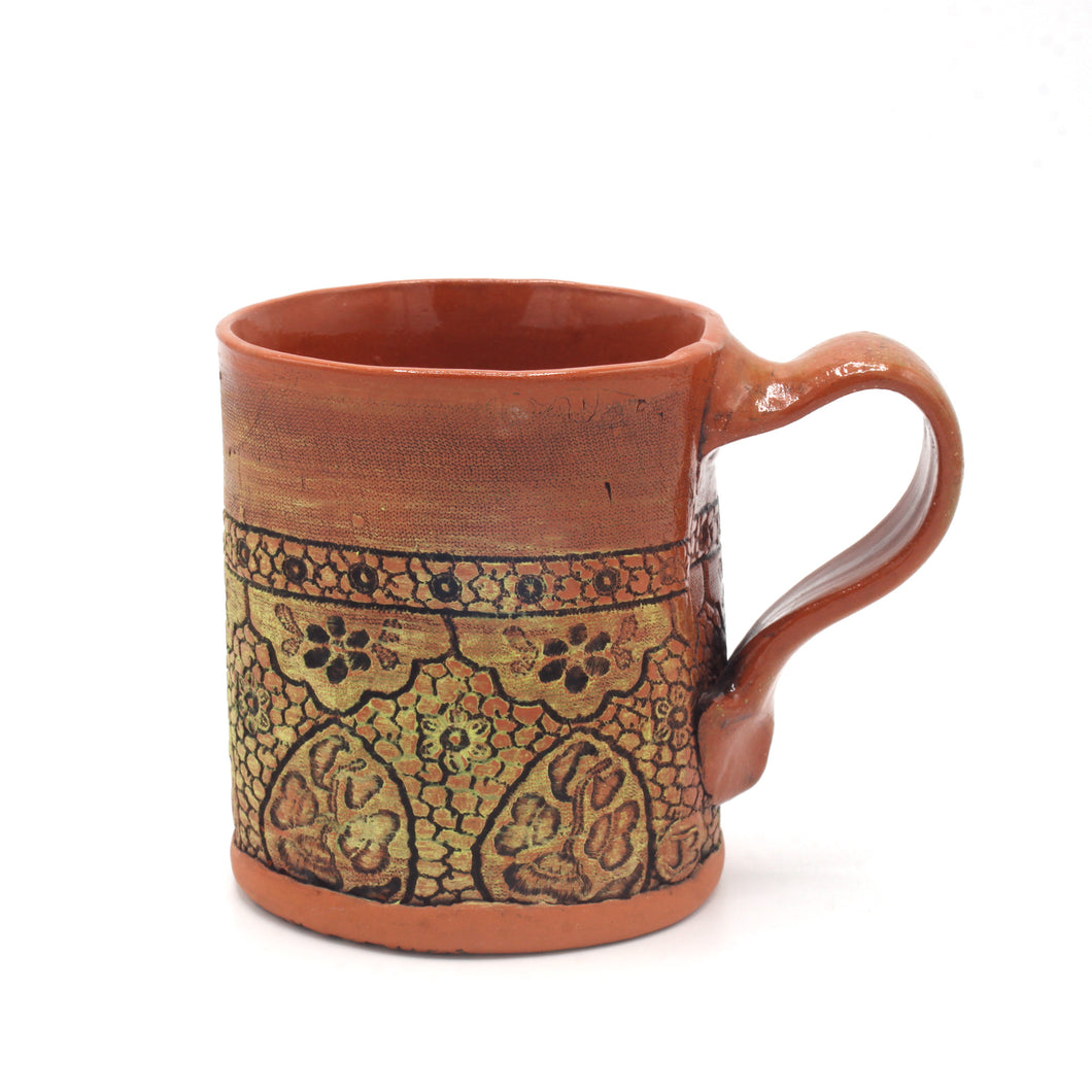 Mug, Embossed with Chartreuse Detail No. 2