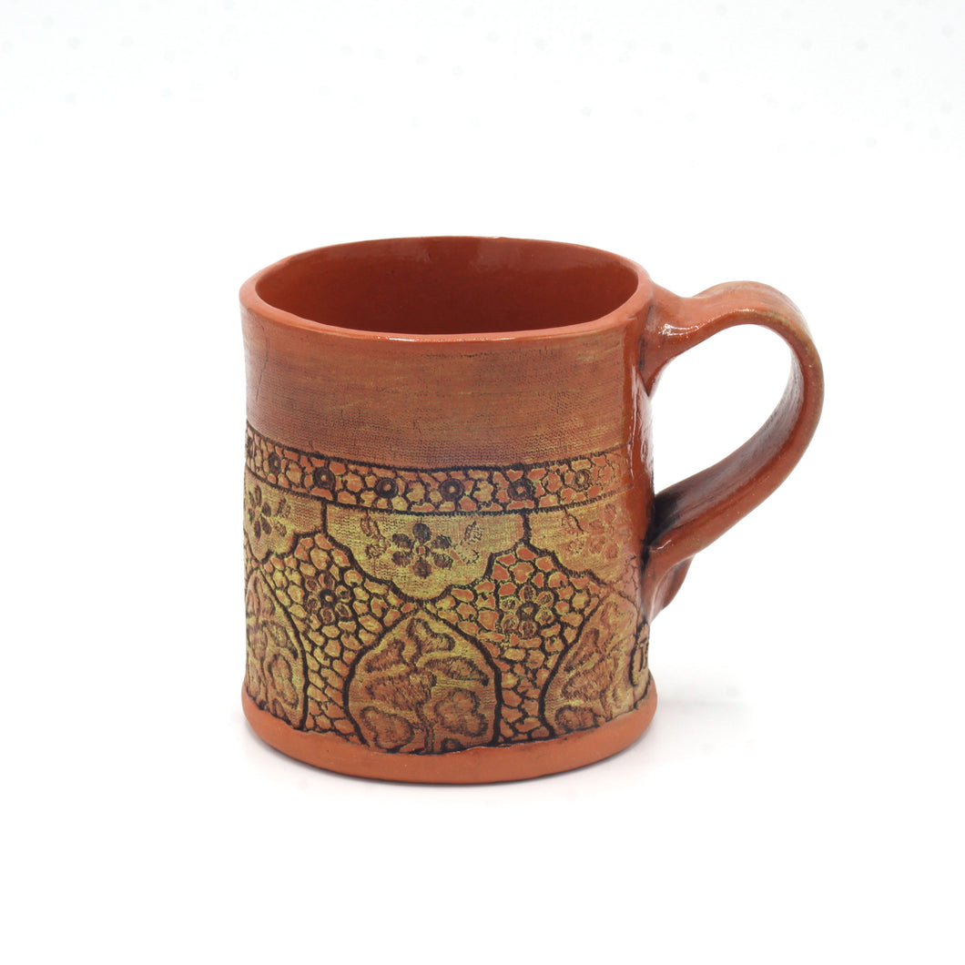 Mug, Embossed with Chartreuse Detail No. 1