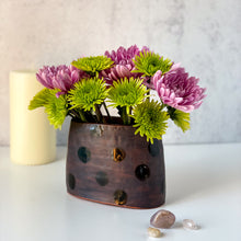 Load image into Gallery viewer, Window Sill Vase with Black Polka Dots 2