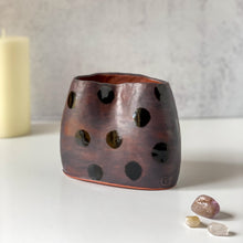 Load image into Gallery viewer, Window Sill Vase with Black Polka Dots