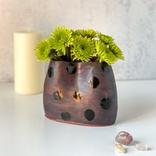 Load image into Gallery viewer, Window Sill Vase with Black Polka Dots