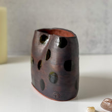 Load image into Gallery viewer, Window Sill Vase with Black Polka Dots