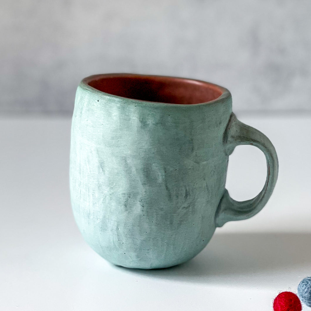 Minimalist Pinched Mug in Light Sea Green