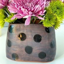 Load image into Gallery viewer, Window Sill Vase with Black Polka Dots 2