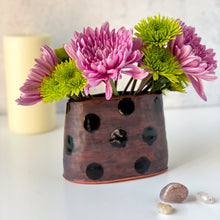 Load image into Gallery viewer, Window Sill Vase with Black Polka Dots 3