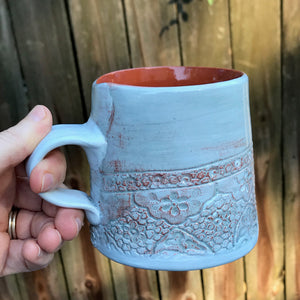 Embossed Mug in Slate Blue