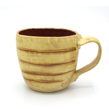 Load image into Gallery viewer, Mug, Pinched and Burnished in Limoncello with Stripes