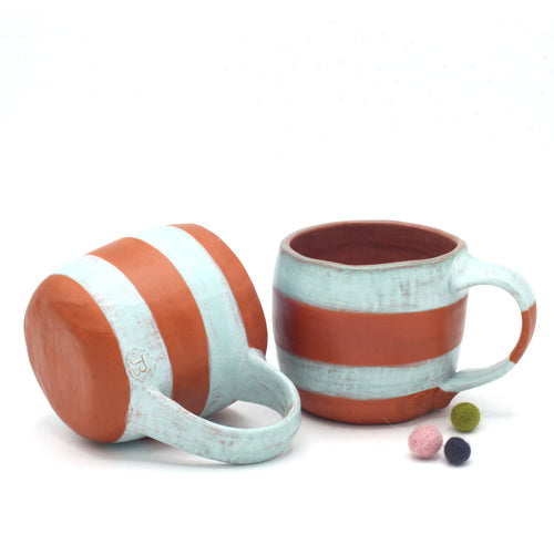 Mug with Light Teal Stripes 2