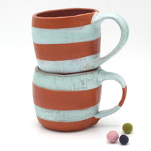 Load image into Gallery viewer, Mug with Light Teal Stripes 2